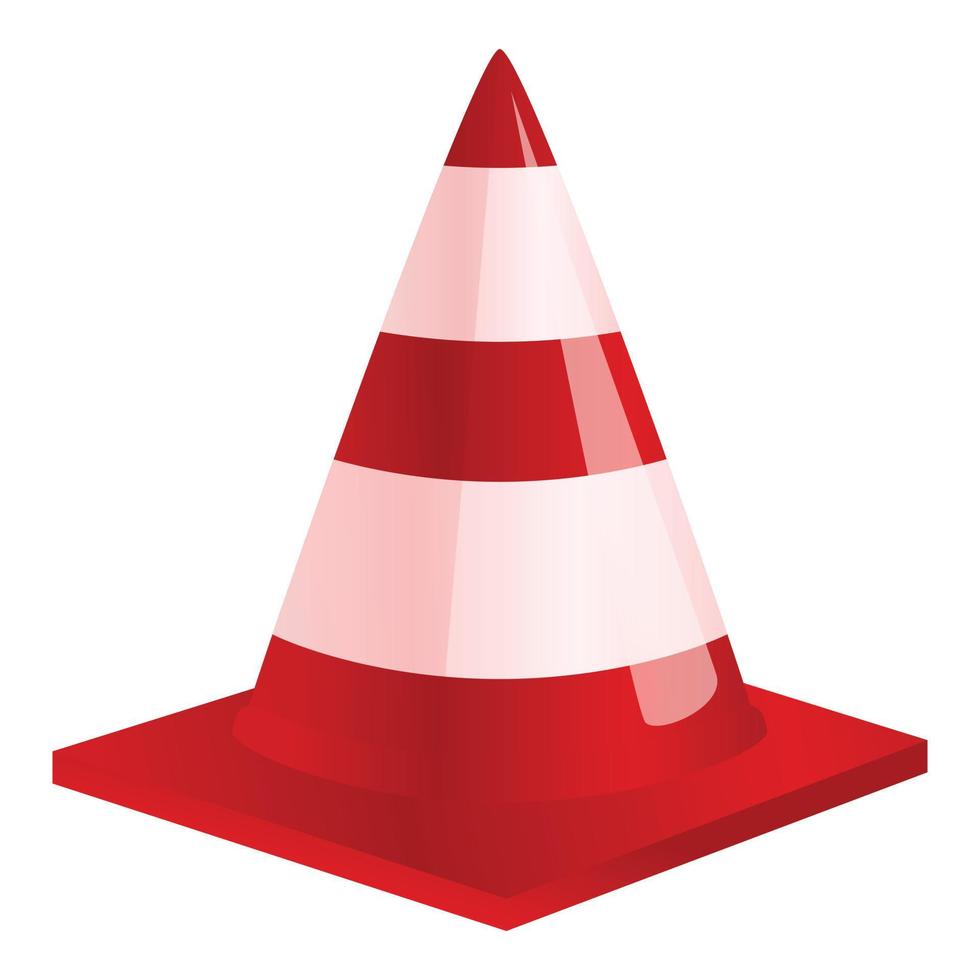 ícone de cone de estrada, estilo cartoon vetor