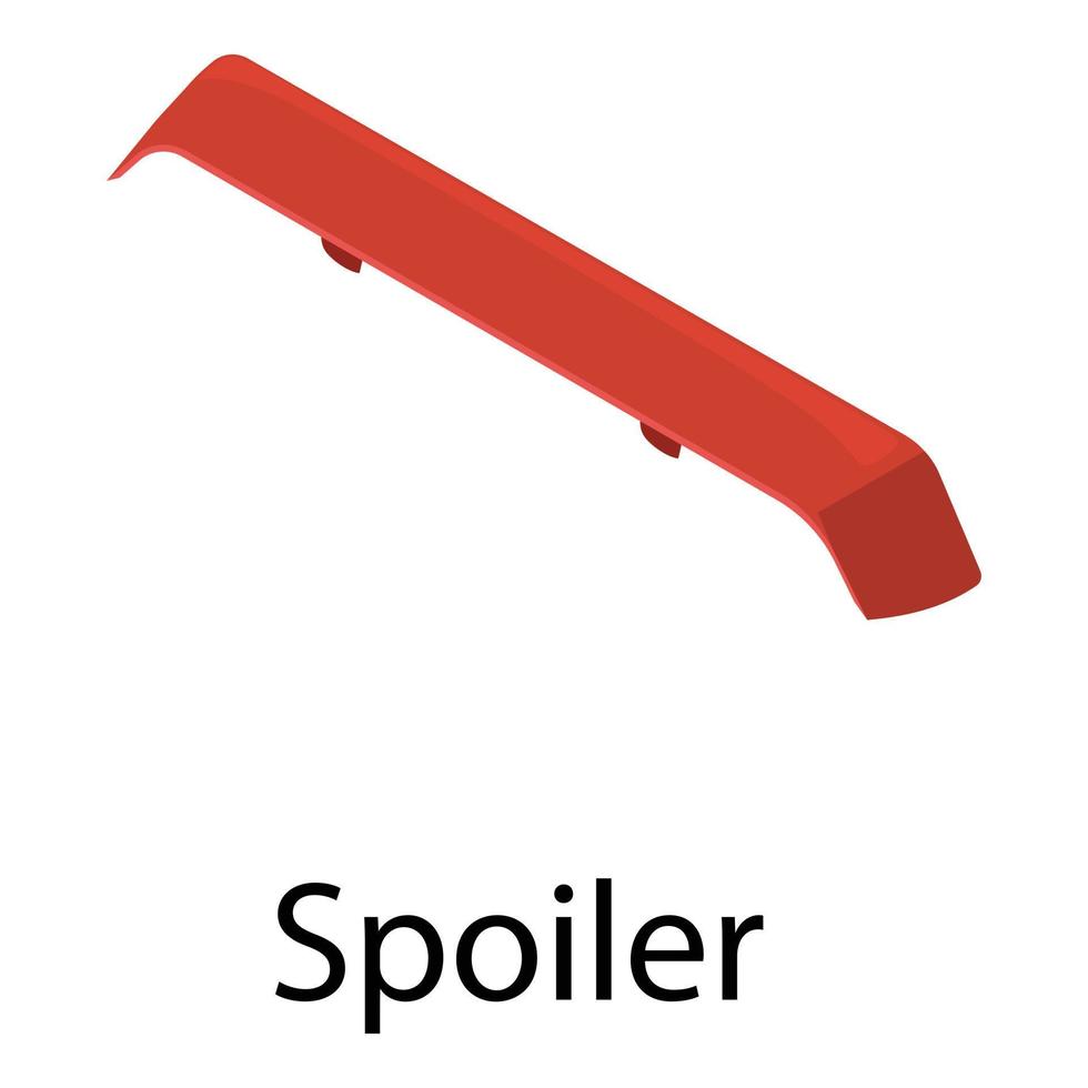 ícone de spoiler vermelho, estilo isométrico vetor