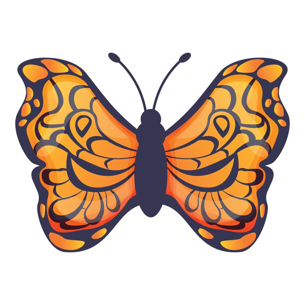 ícone de borboleta monarca bebê, estilo cartoon vetor