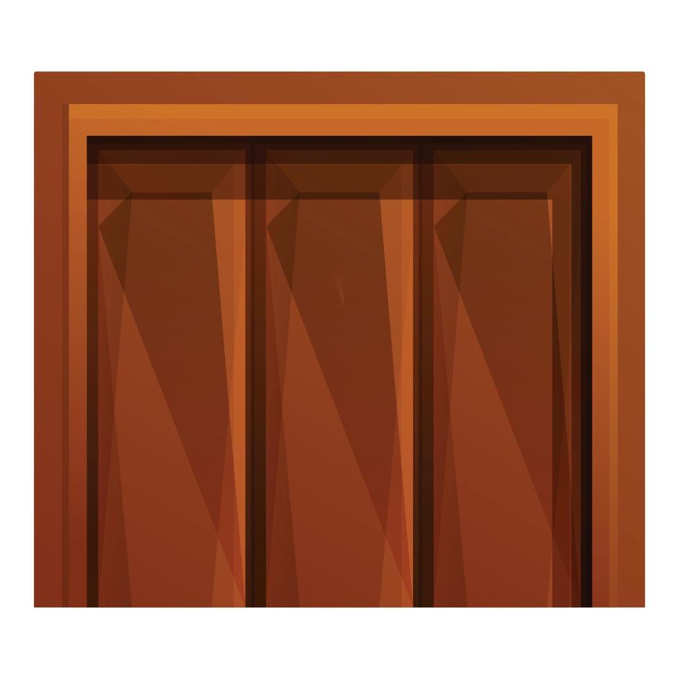 grande ícone de elevador de madeira, estilo cartoon vetor