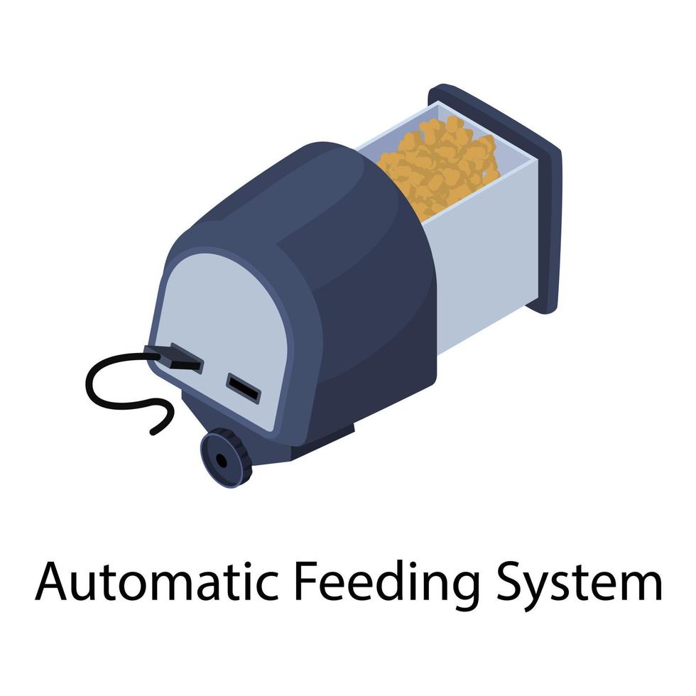 ícone do sistema de alimentação automática de aquário, estilo isométrico vetor