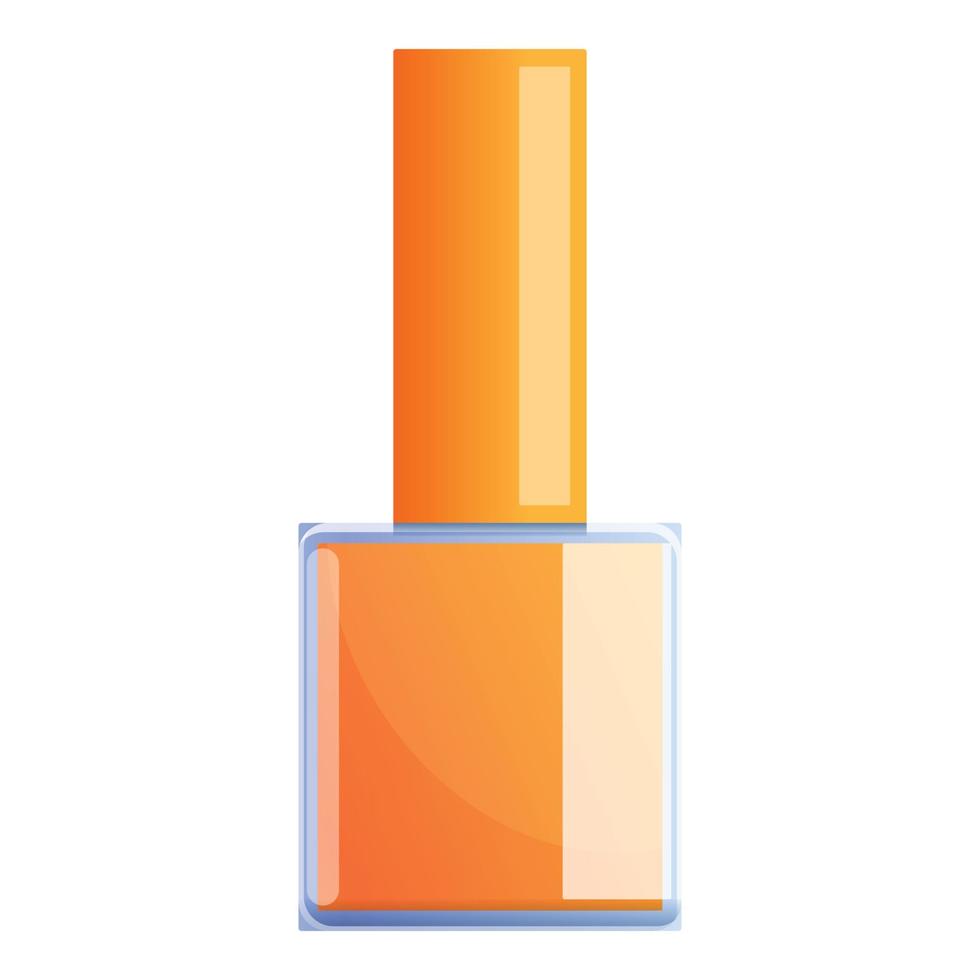 ícone de unha de gel laranja, estilo cartoon vetor