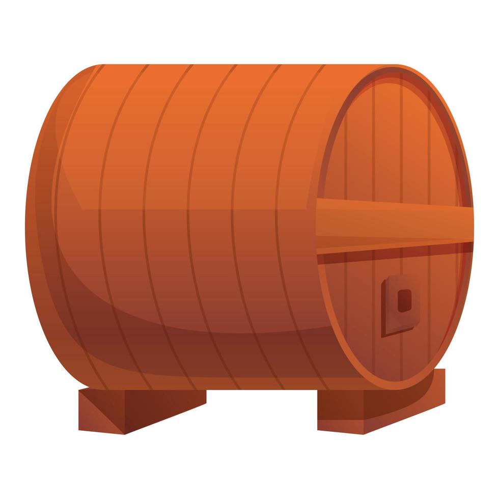 ícone de barril de conhaque de madeira, estilo cartoon vetor