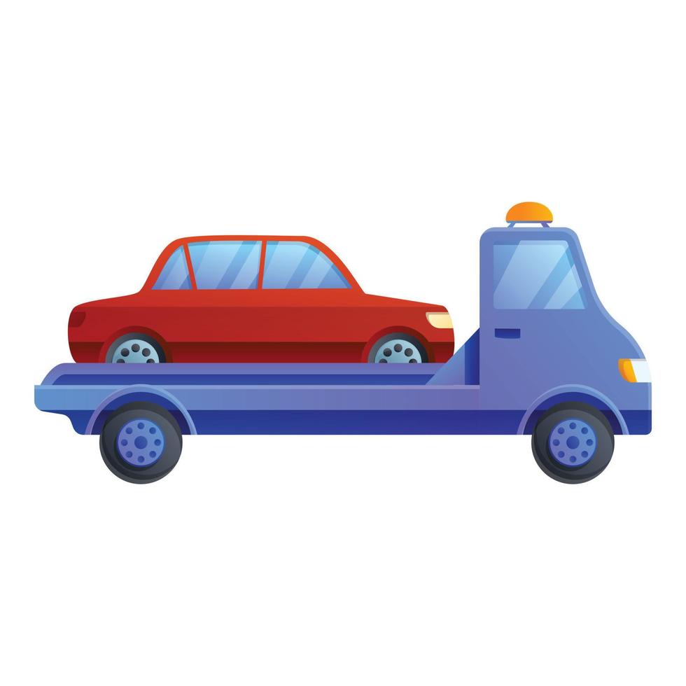 ícone do caminhão de reboque automático, estilo cartoon vetor