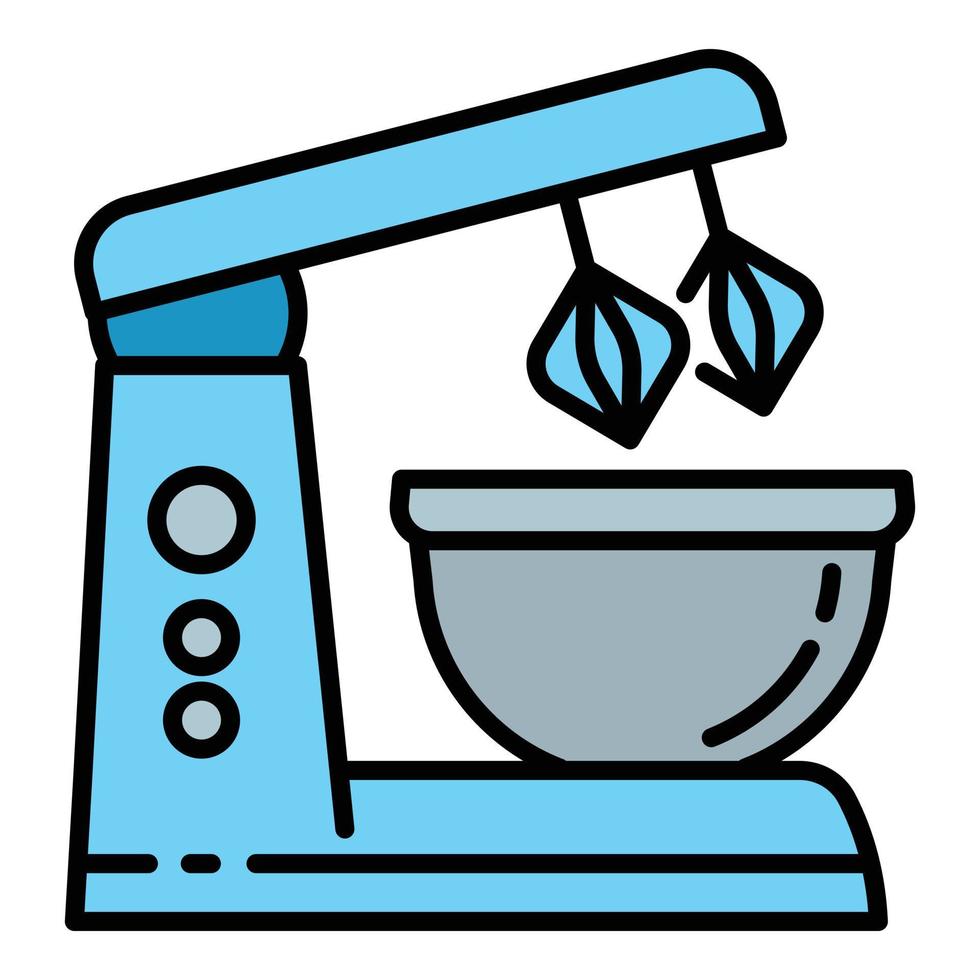 ícone do misturador de alimentos, estilo de estrutura de tópicos vetor