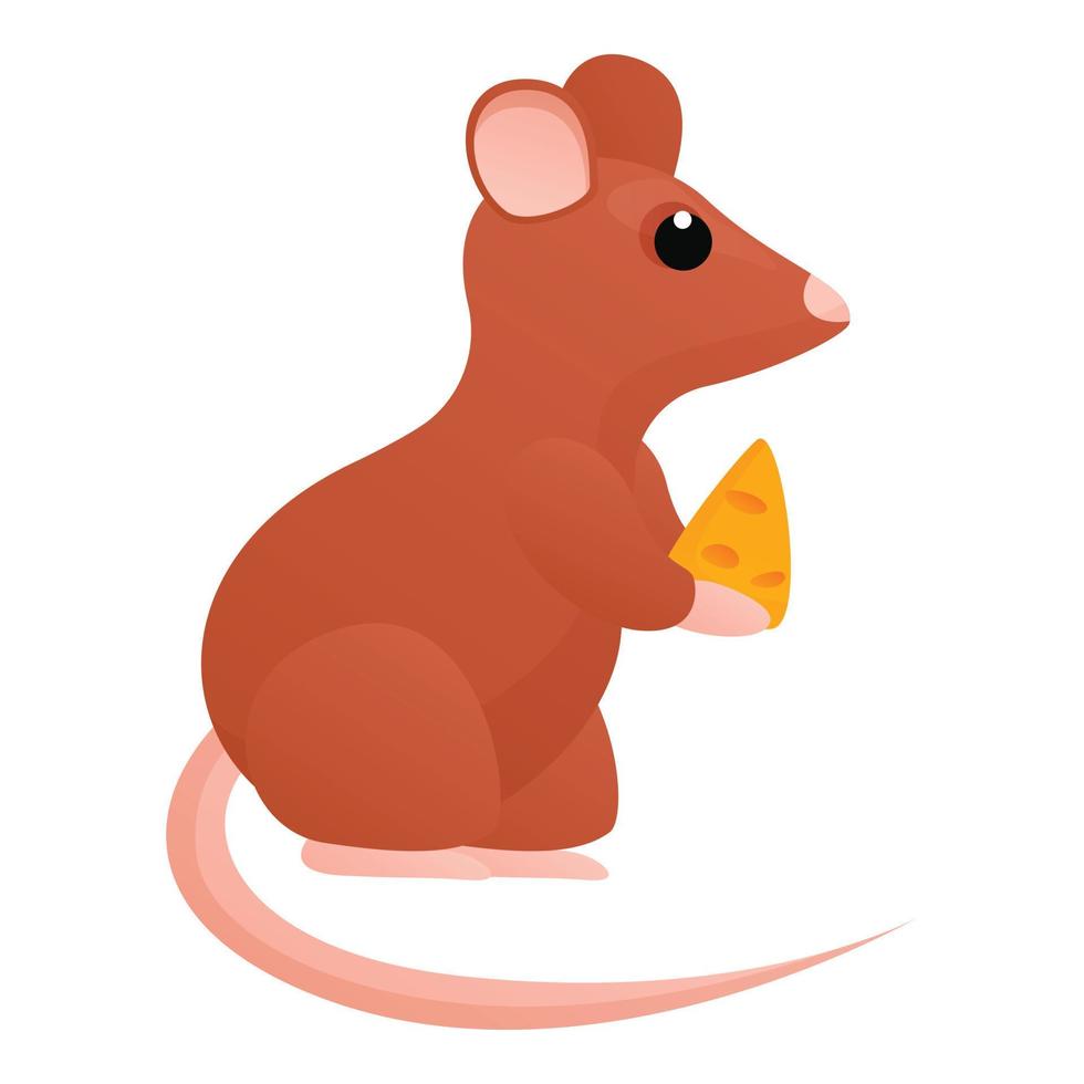 ícone de queijo de rato, estilo cartoon vetor