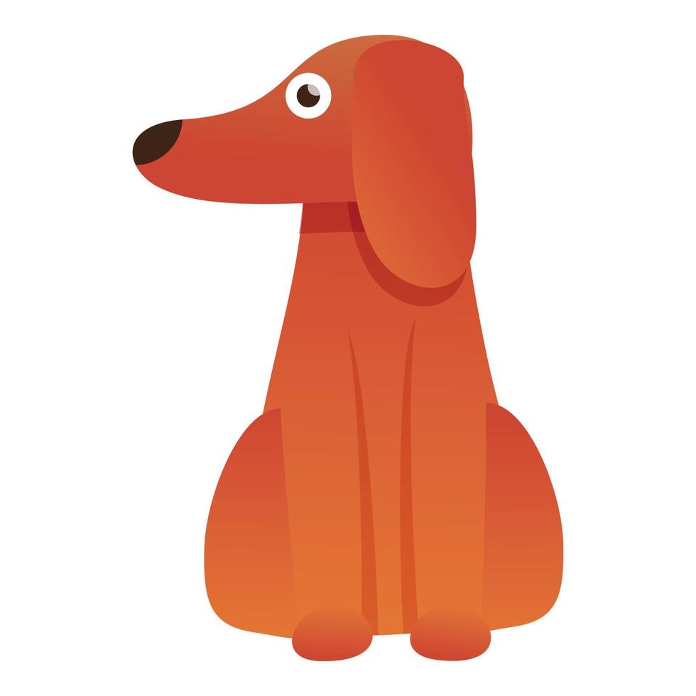 ícone de dachshund em pé, estilo cartoon vetor