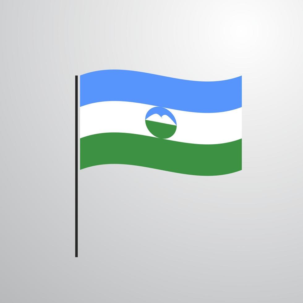 Kabardino Balkaria acenando a bandeira vetor