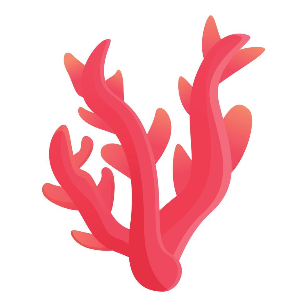 ícone de coral do oceano vermelho, estilo cartoon vetor