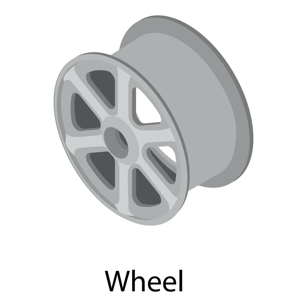 ícone da roda do carro, estilo isométrico vetor