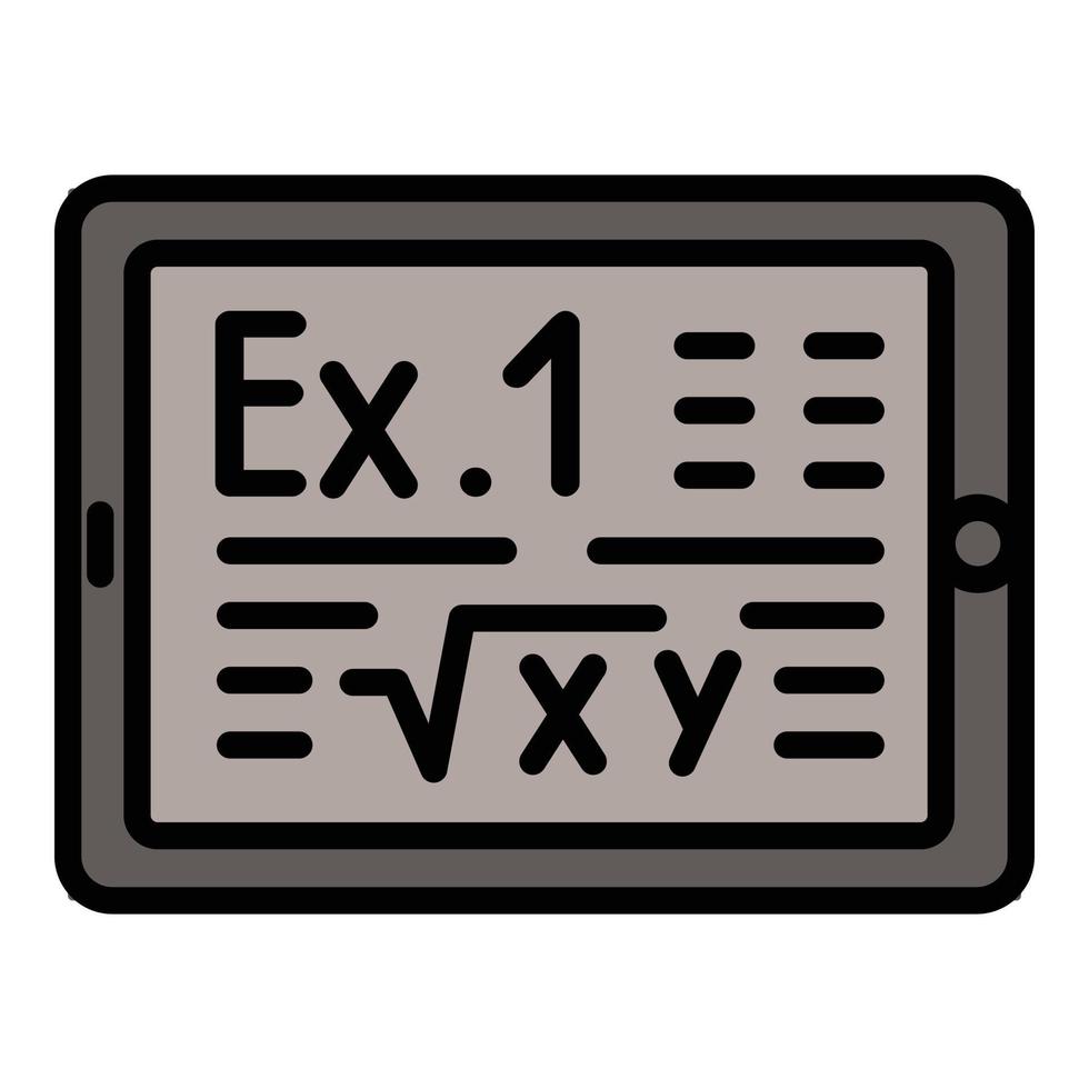 ícone de tablet escolar, estilo de estrutura de tópicos vetor