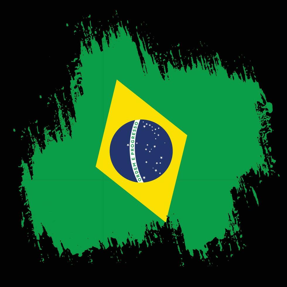 vetor de bandeira do brasil de efeito de pincel profissional