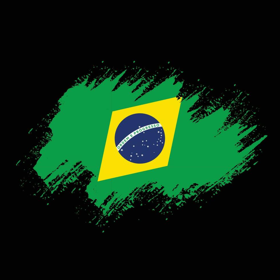 vetor de bandeira grunge angustiado do brasil