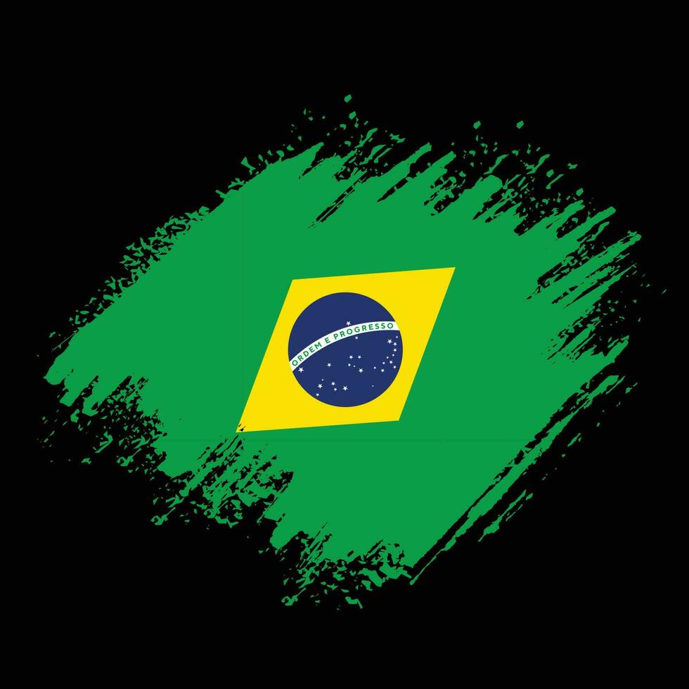 novo pincel grunge textura vetor de bandeira do brasil