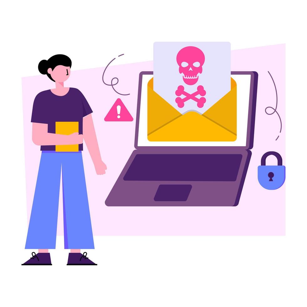 ilustração de design moderno de hacking de e-mail vetor