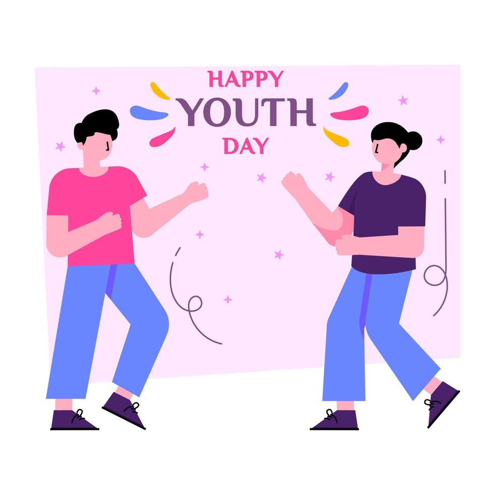 uma ilustração de design exclusivo de feliz dia da juventude vetor