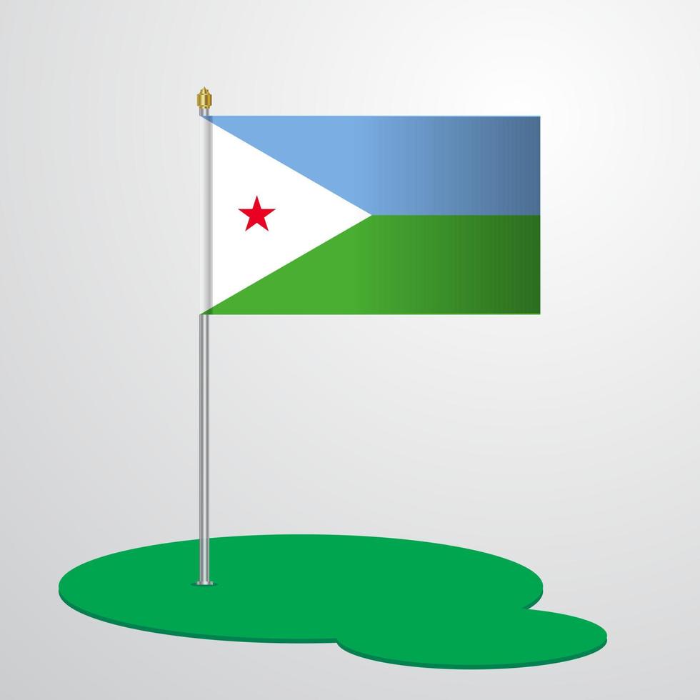 mastro da bandeira do djibuti vetor