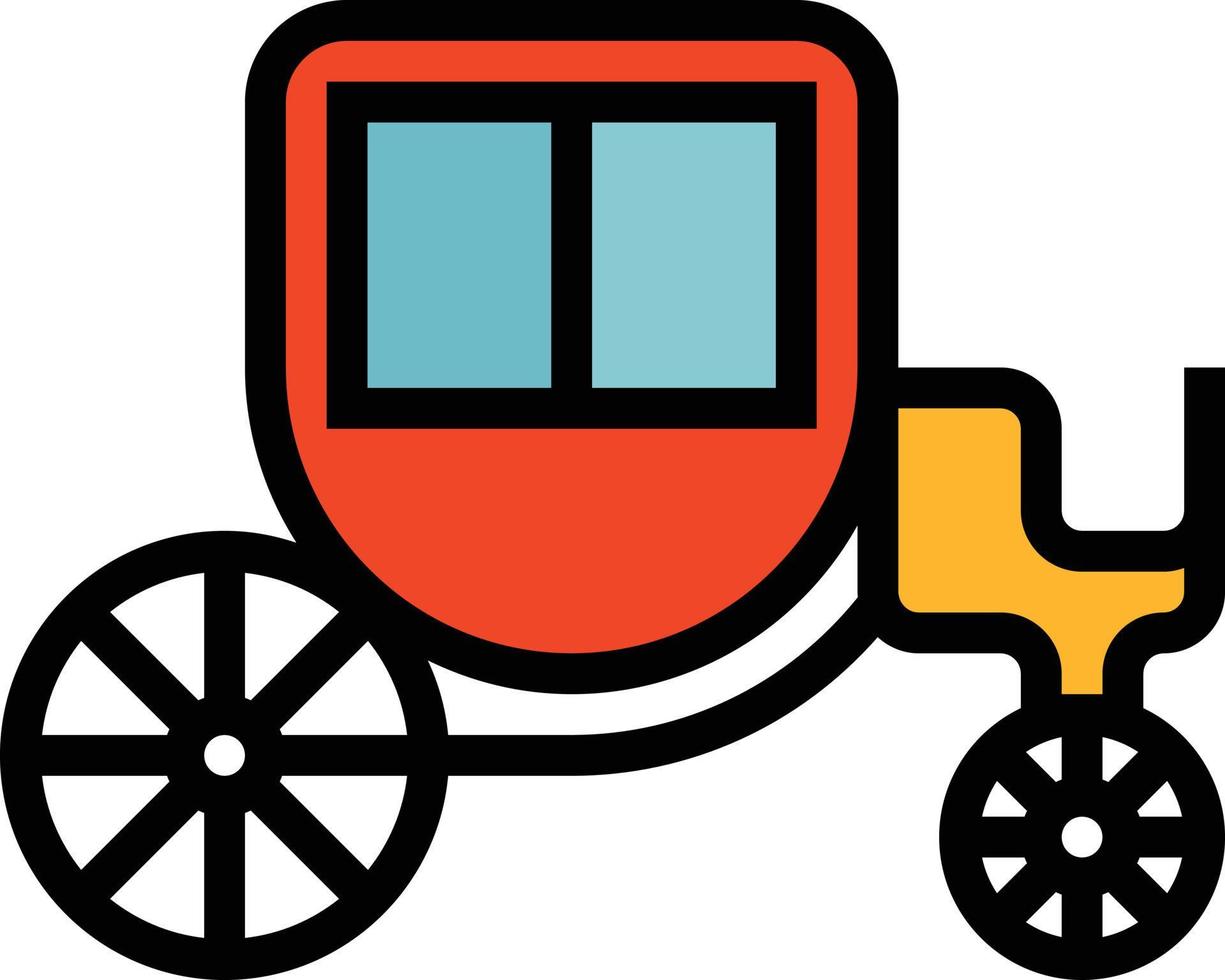 transporte de carrinho de carruagem - ícone de contorno preenchido vetor
