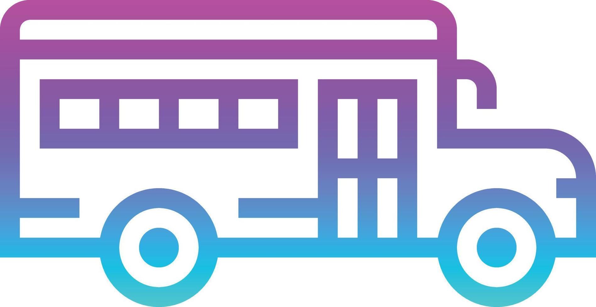 transporte de ônibus escolar - ícone de gradiente vetor