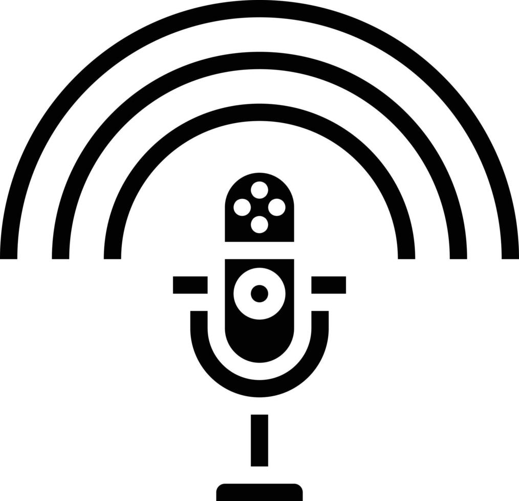 podcast microfone notícias fala multimídia - ícone sólido vetor