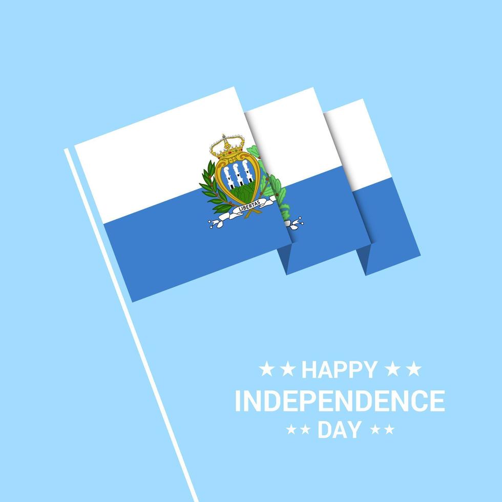 design tipográfico do dia da independência de san marino com vetor de bandeira