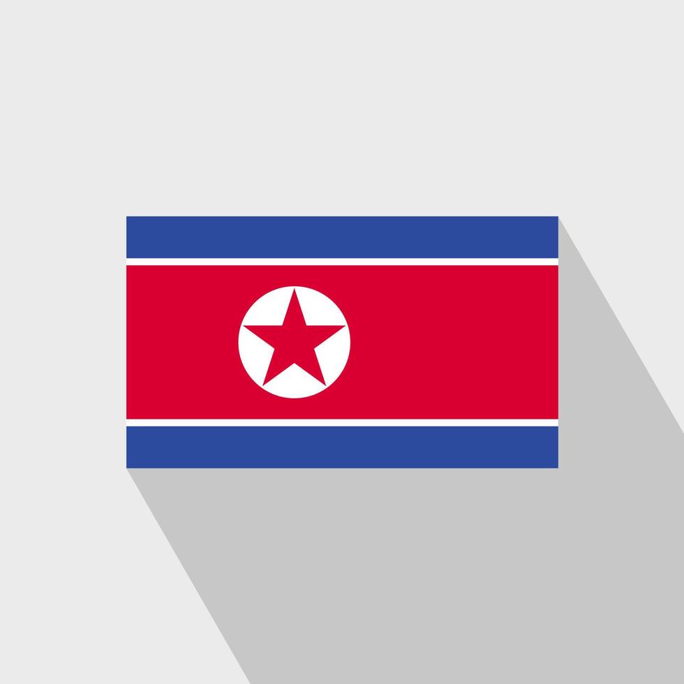 vetor de design de longa sombra da bandeira da coreia do norte