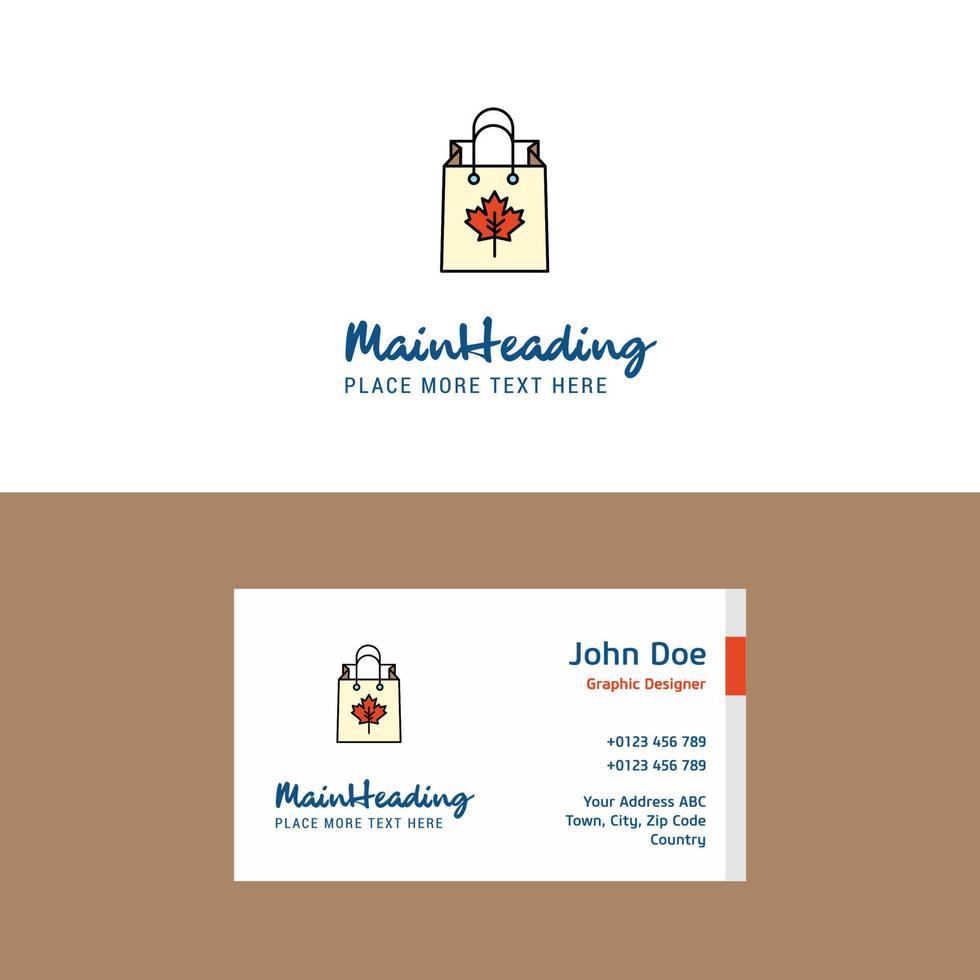 logotipo de sacola de compras plana e modelo de cartão de visita design de logotipo de conceito de negócios vetor