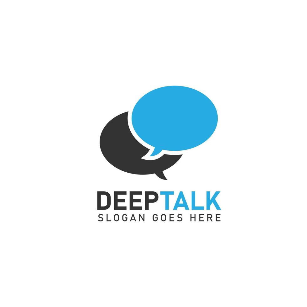 idéia de design simples de logotipo de conversa de podcast vetor