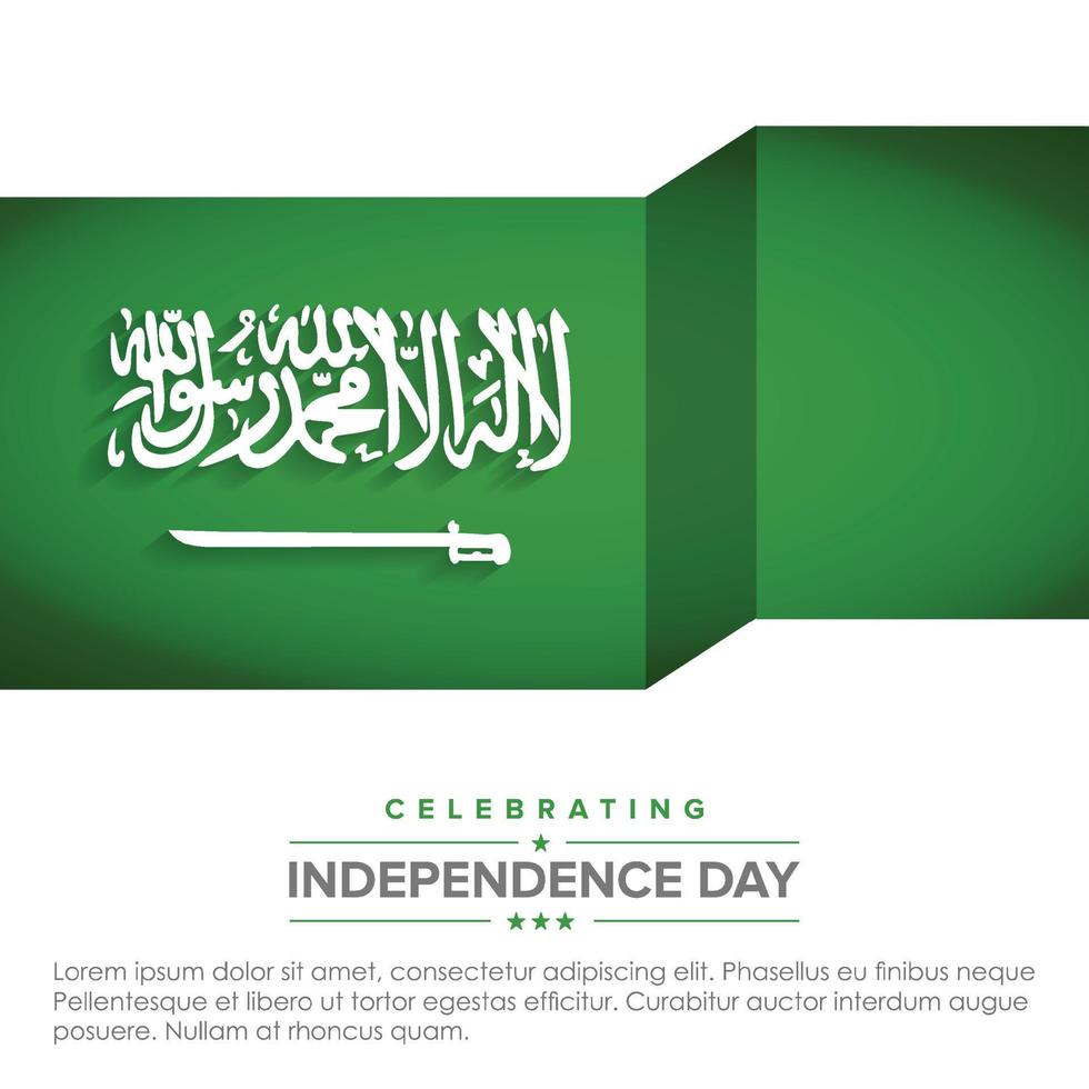 vetor de cartão de design do dia da independência da arábia saudia