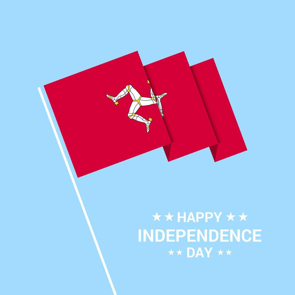 design tipográfico do dia da independência da ilha de man com vetor de bandeira