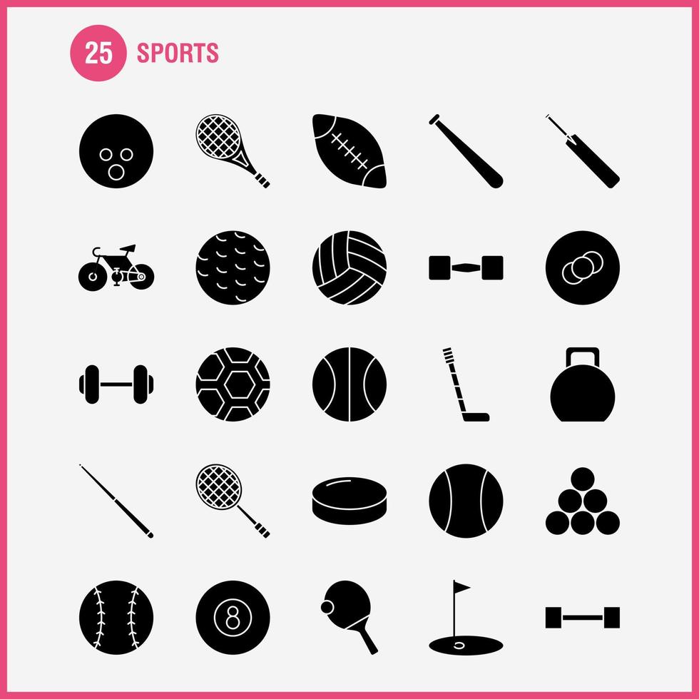ícone de glifo sólido esportivo para impressão na web e kit uxui móvel, como bastão de beisebol bastão de críquete esportivo vetor de pacote de pictogramas de críquete
