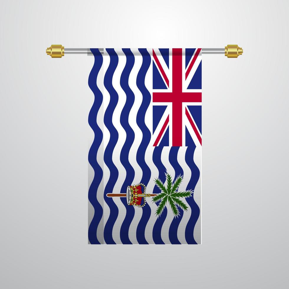 bandeira pendurada no território britânico do oceano índico vetor