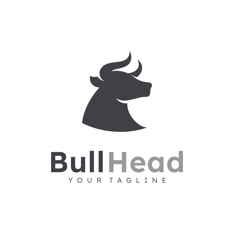 logotipo de cabeça de touro. cabeça de touro abstrata com ícone de chifres. vetor