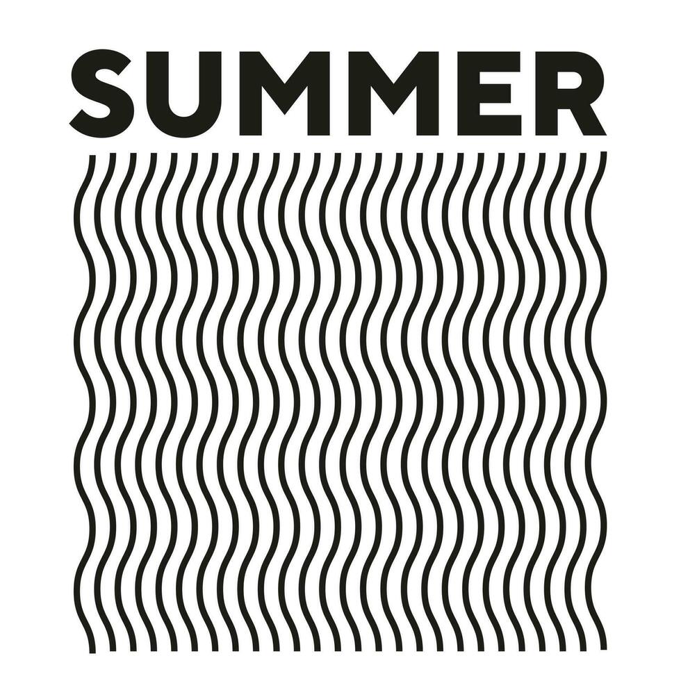 citações de verão de arte de linha ondulada melhor tipografia design de camiseta para impressão vetor