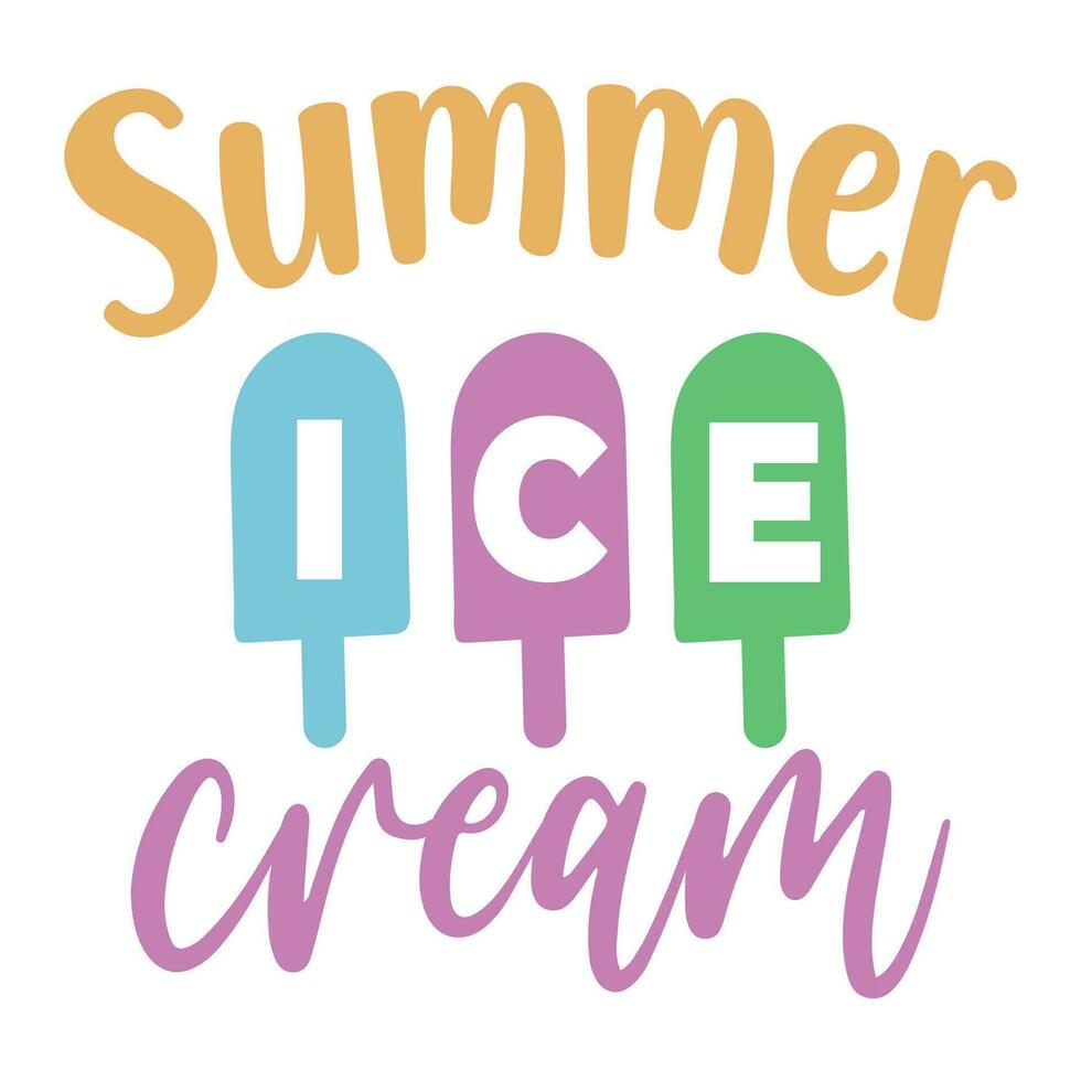 melhor vetor de sorvete artesanal com citações de verão tipografia svg arquivos de corte design de camiseta para impressão