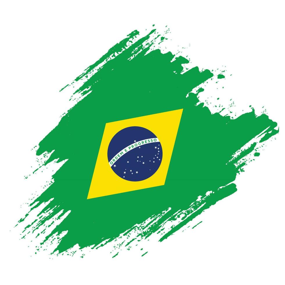 design de vetor de bandeira de textura do brasil