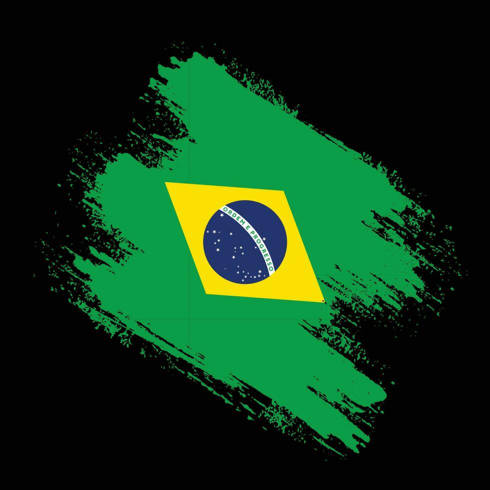 textura grunge desbotada vetor de bandeira do brasil