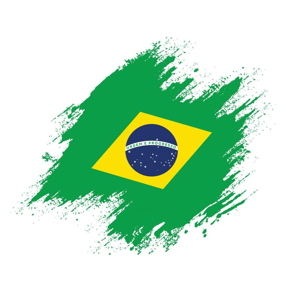bandeira de textura grunge gráfico do brasil vetor