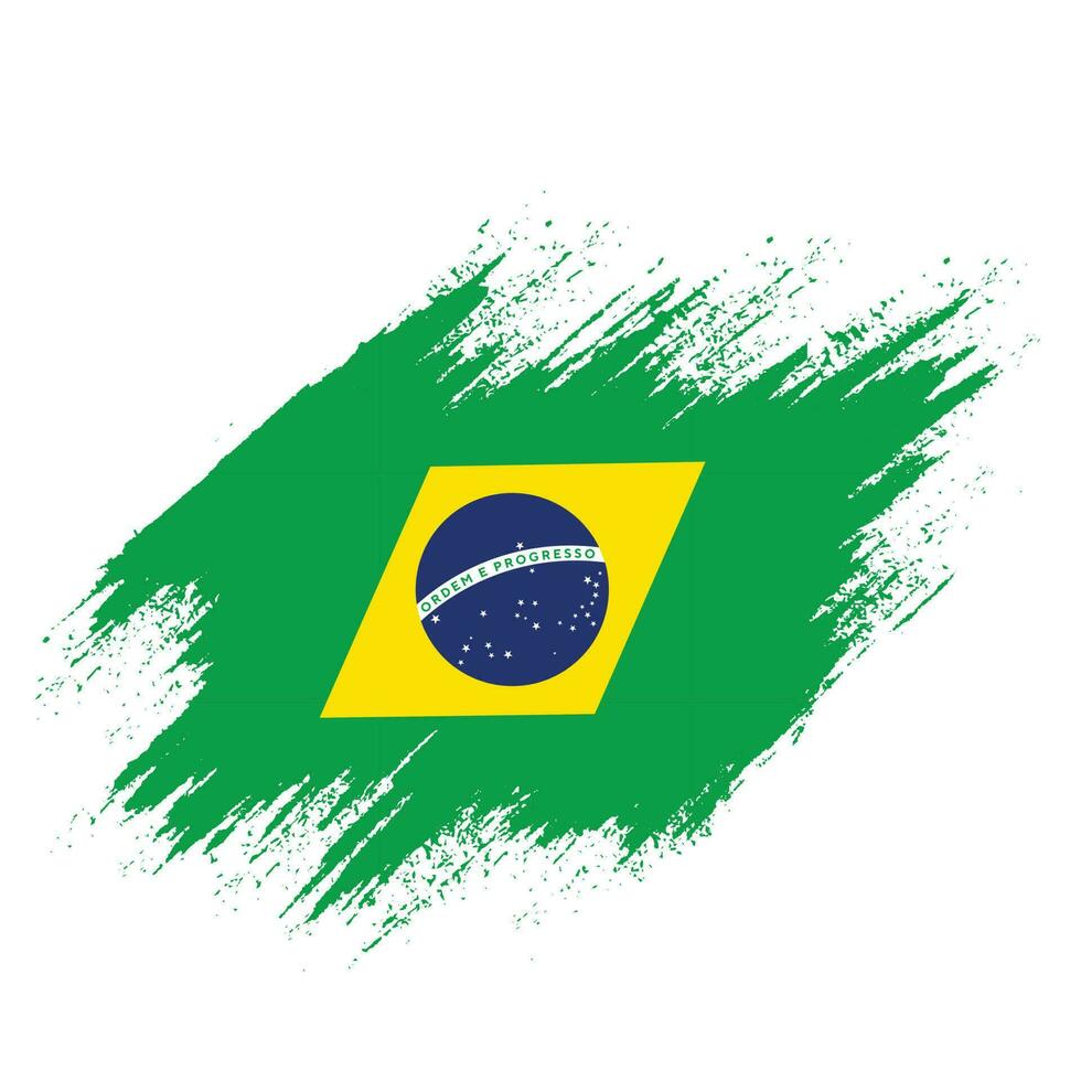 vetor de bandeira do brasil de textura grunge gráfico colorido