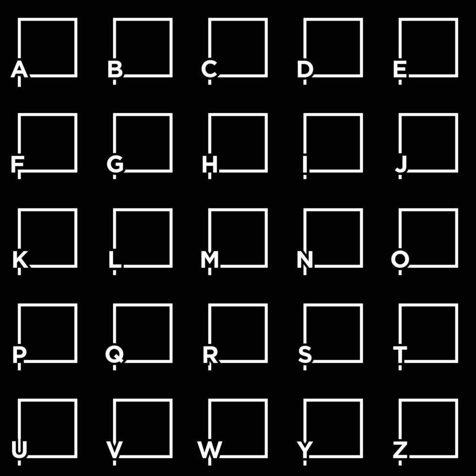 conjunto de logotipo de letra quadrada do alfabeto vetor