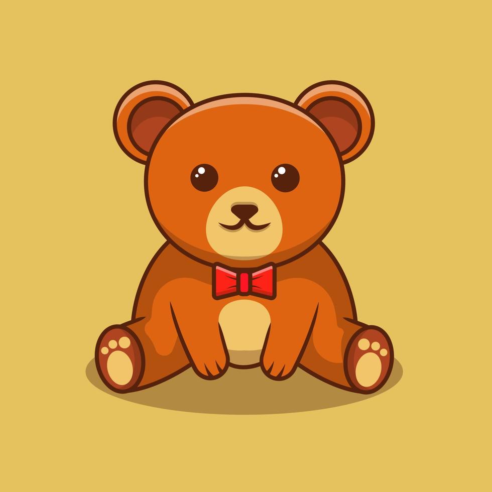 urso ilustração vetorial. ilustração de urso fofo. design de vetor de ursinho de pelúcia