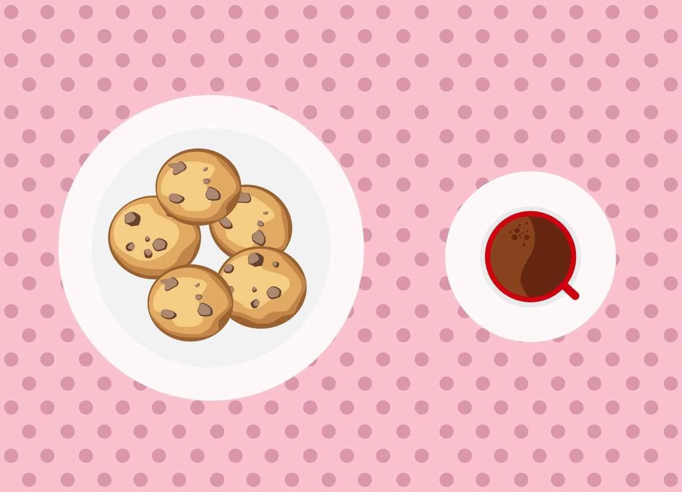 biscoitos de chocolate é o melhor companheiro para comer juntos vetor