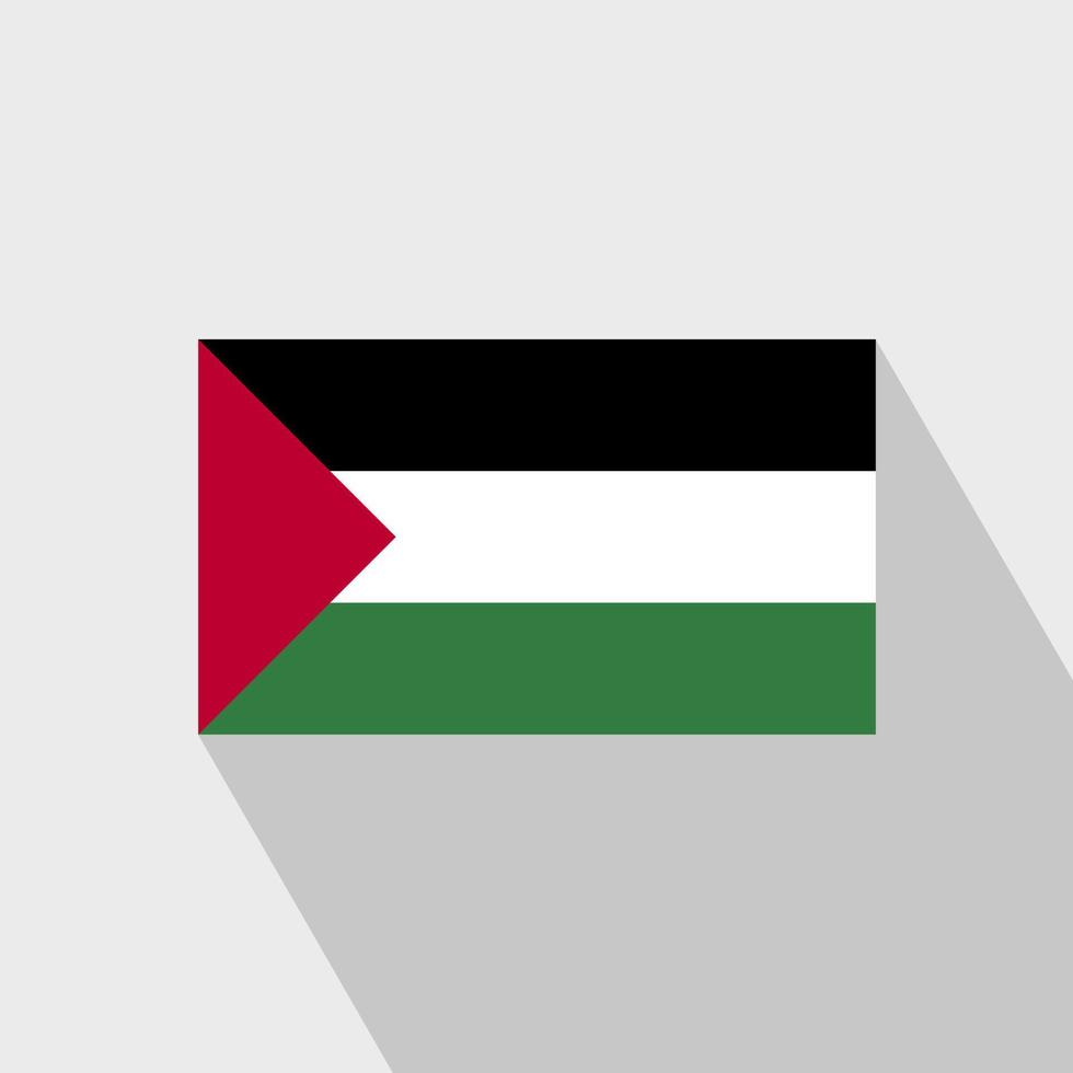 vetor de design de longa sombra da bandeira da palestina