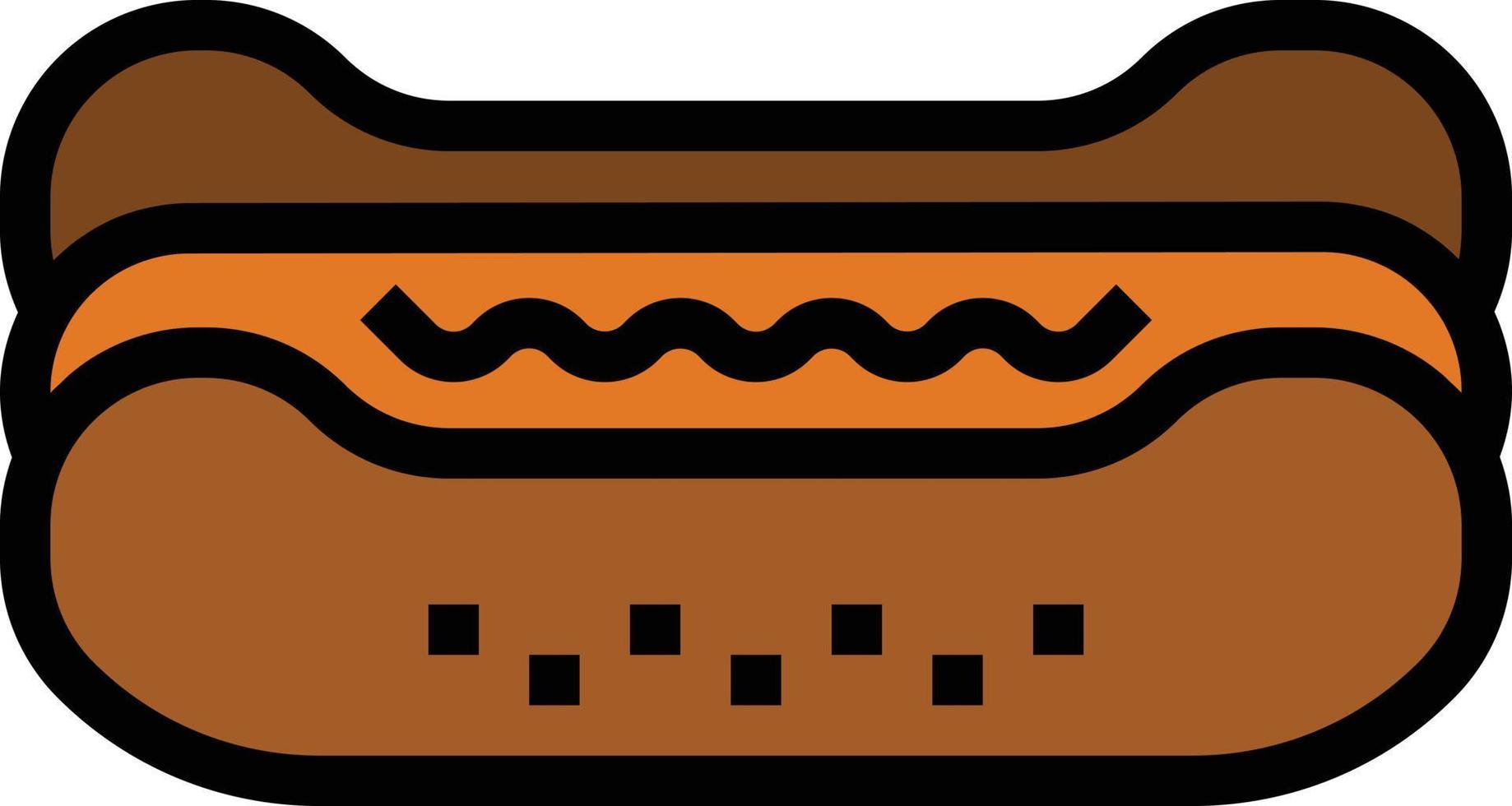 fastfood de comida de cachorro-quente - ícone de contorno preenchido vetor