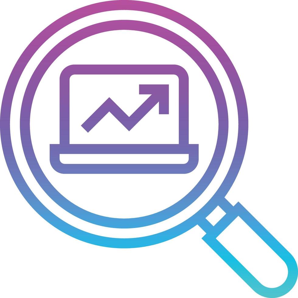 desenvolvimento de software de pesquisa de sistema de análise - ícone de gradiente vetor