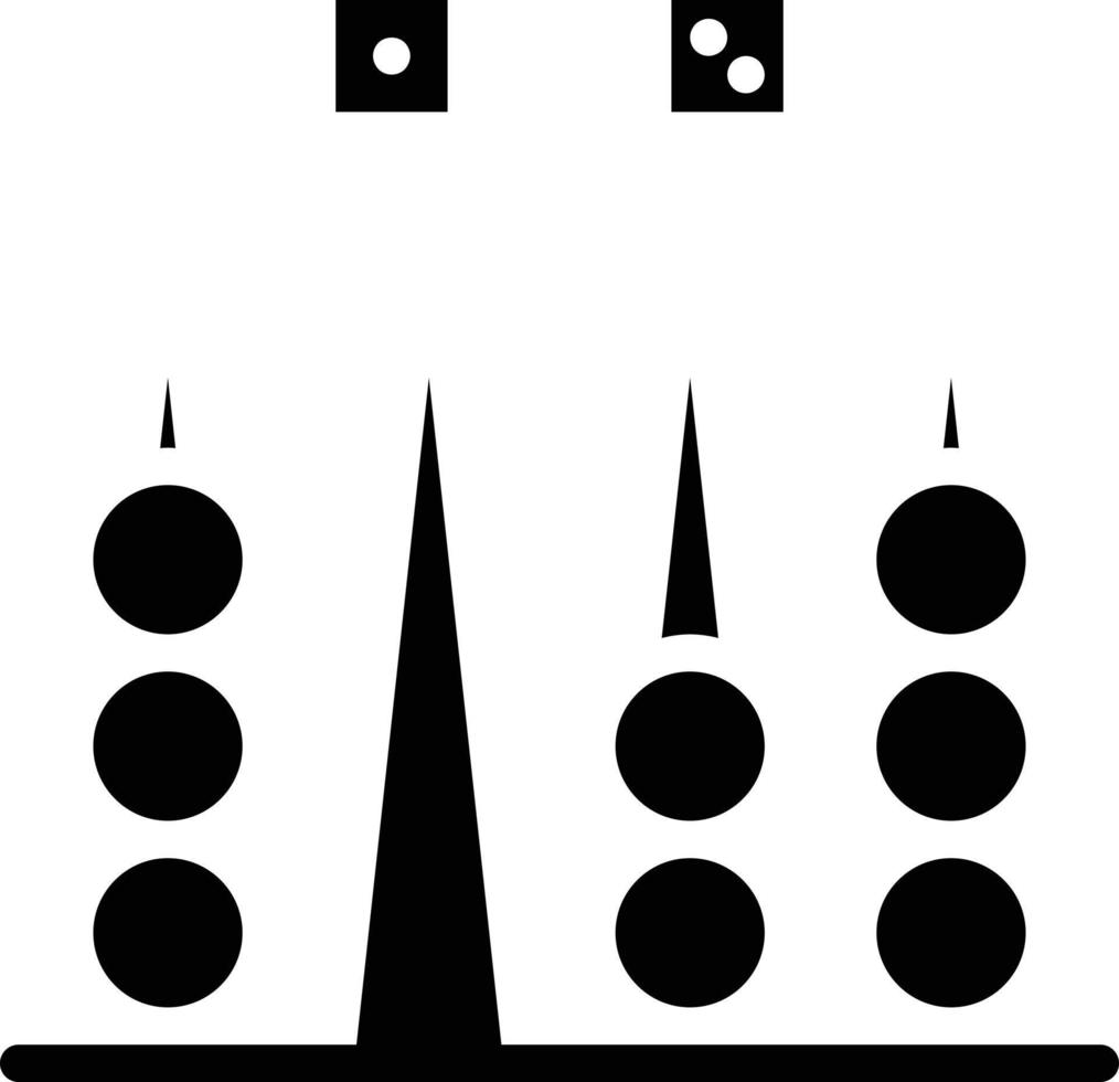 rolo de dados do jogo de tabuleiro de gamão - ícone sólido vetor