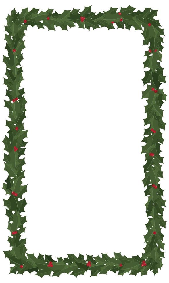 decorações festivas de natal com folhas de azevinho, bagas vermelhas e laços vermelhos. isolado no fundo branco. ilustração para design de natal e ano novo. vetor