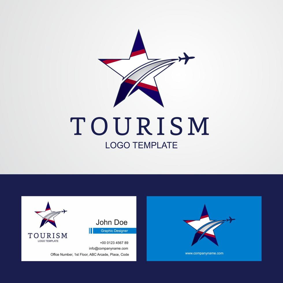 viagem samoa americana bandeira criativa logotipo da estrela e design de cartão de visita vetor