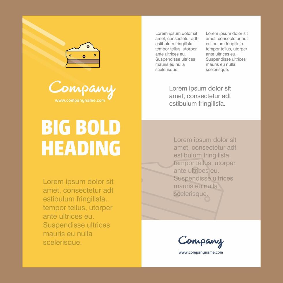 modelo de cartaz de empresa de negócios de queijo com lugar para fundo de vetor de texto e imagens