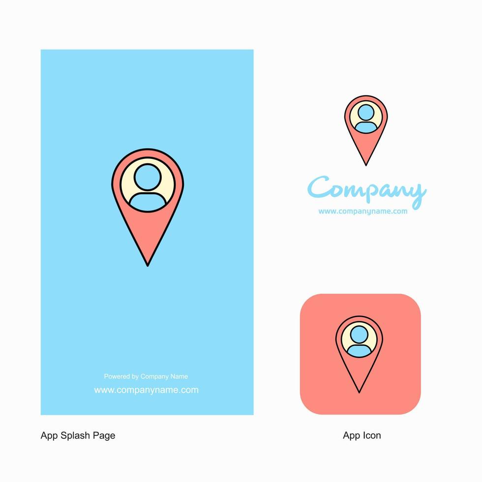 ícone do aplicativo de logotipo da empresa de localização e design de página inicial elementos de design de aplicativo de negócios criativos vetor